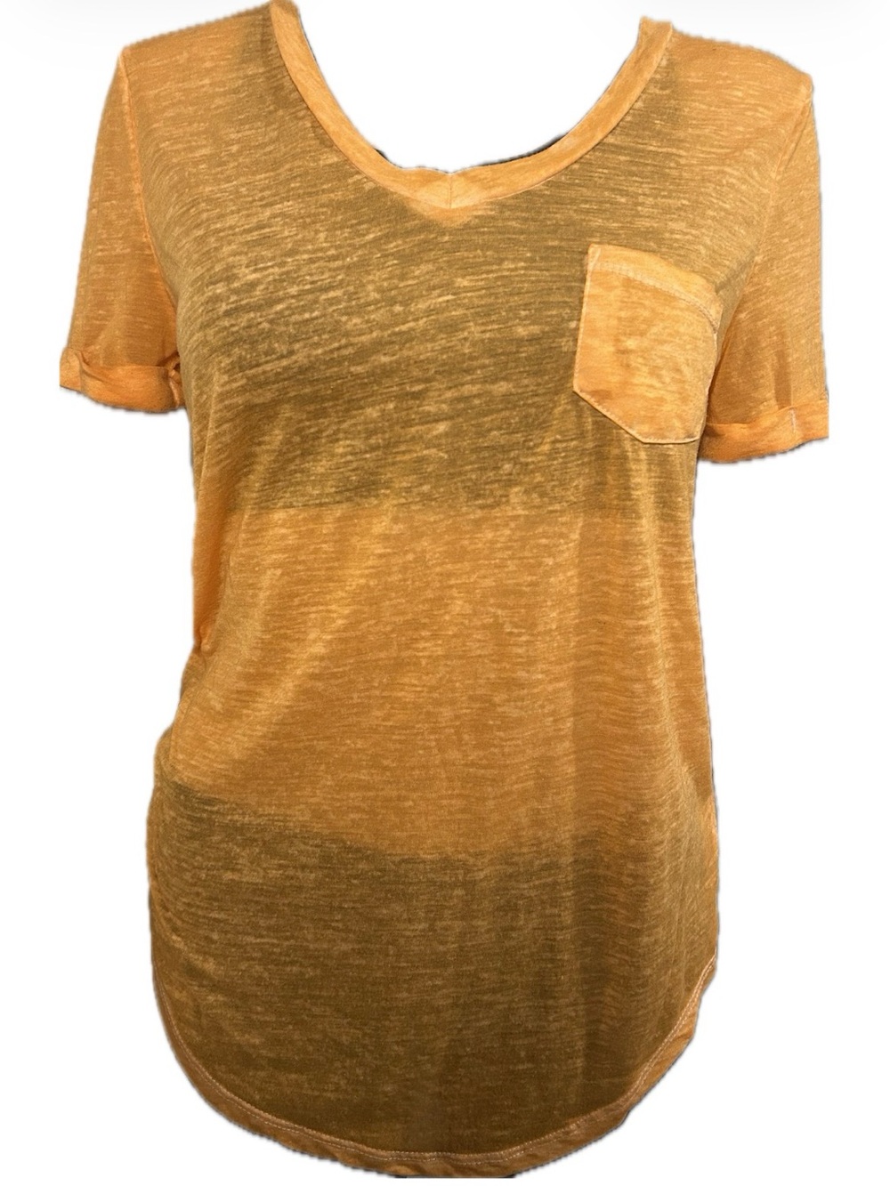 No Boundaries Women's Short-Sleeve Pocket Tee - Yellow